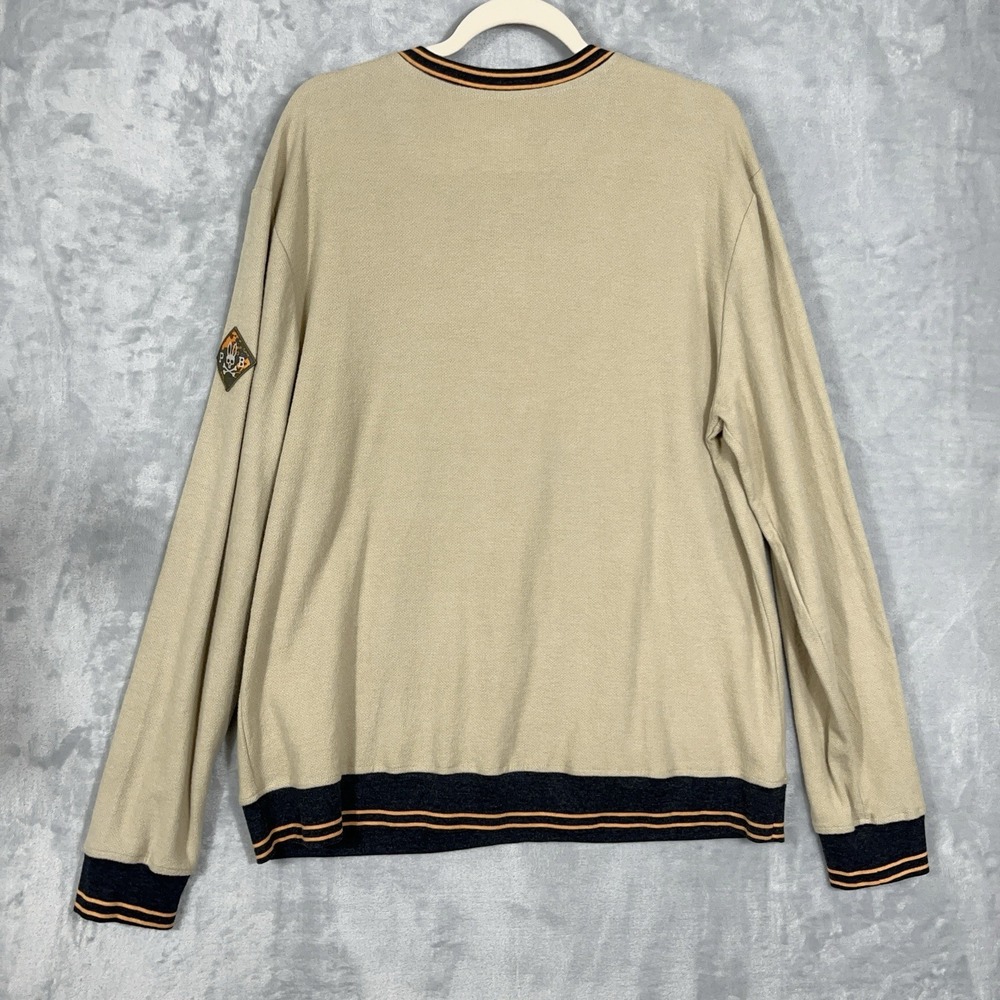 Psycho Bunny Shirt Mens XL Tan Waffle Knit Henley Long Sleeve Thermal Gorpcore - Picture 7 of 8
